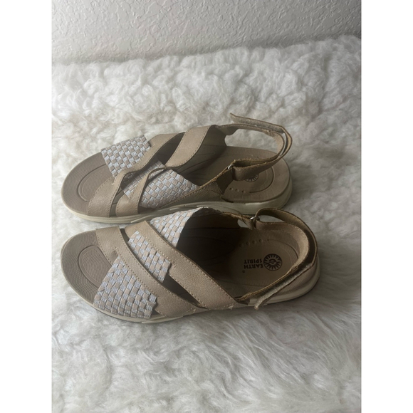 Earth Spirit Sandals Womens 8 Slingback Strappy WMES29ER073 Tan Faux Leather - Picture 5 of 8